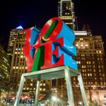 The Love statue in the Love Park Philadelphia