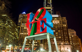 The Love statue in the Love Park Philadelphia