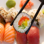 lunch with  sushi dish